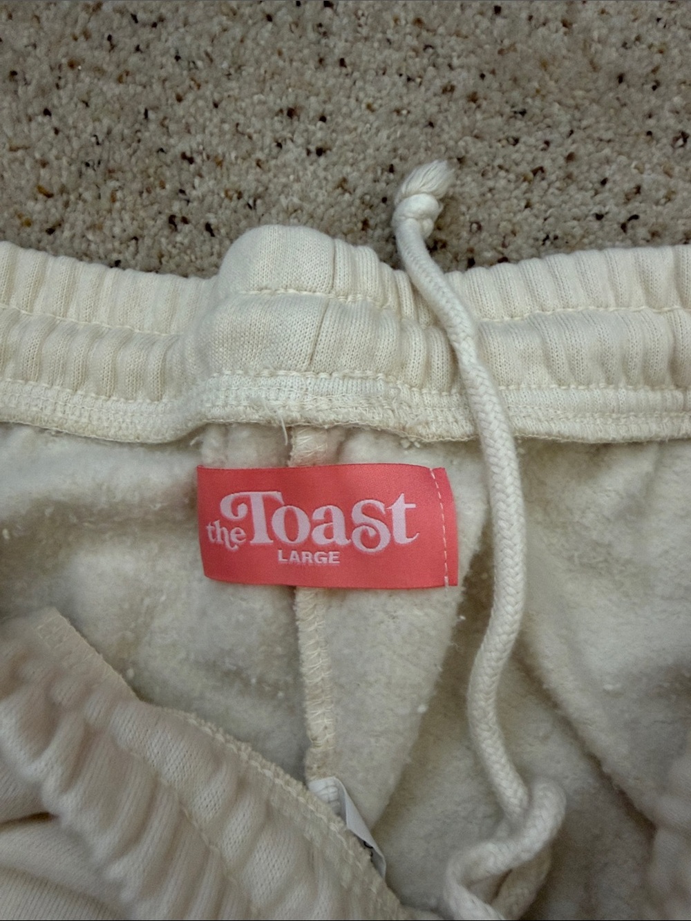 The Toast Podcast Cream Wench Embroidered Sweatpants - Picture 3 of 4